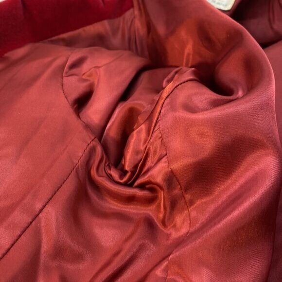 Vintage Club XIX Red Velvet Blazer Jacket Size 8 - Picture 9 of 11